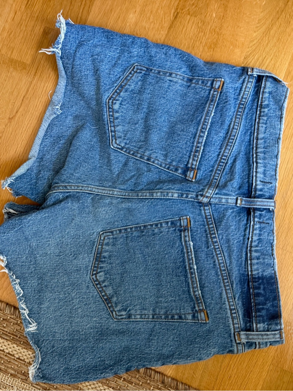 Abercrombie & Fitch Medium Blue Button-Fly Denim Shorts